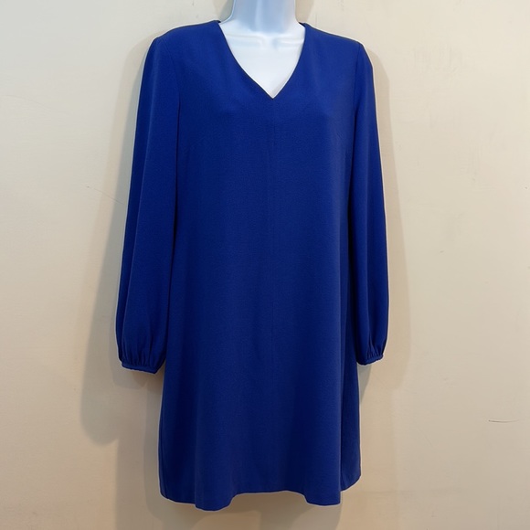 Just Taylor V-Neck Long Gathered Sleeve Dress  Size 4 - Picture 5 of 9
